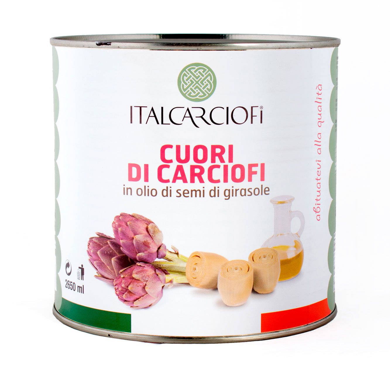 Артишоки сердцевинки в подсолнечном масле, ITALCARCIOFI, 2,6 кг/1,2 кг/2,65 л (ж/б)